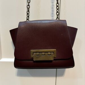 ZAC Zac Posen Wine Mini Eartha Leather Crossbody Bag